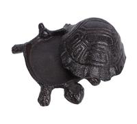 NUOBESTY boîte de Rangement pour Tortues Statue de Tortue Cache-clés en Plein air Sculpture Tortue Animal décoratif Cache clé de Rechange Cacher Une clé à l'extérieur Le Fer Black