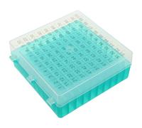NUOBESTY Boîte de Rangement pour Tubes de Microcentrifugation 1,8/2 Ml Verte en Pp avec 100 Emplacements, Couvercle et Design Empilable pour Stockage Congélateur Paillasse