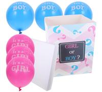 NUOBESTY Boîte de Révélation de Genre avec Ballons Roses et Bleus Décoration Shower Coffret Décoratif Unique pour Fête Prénatale Garçon Fille