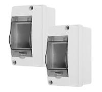 NUOBESTY Boîte Électrique Étanche Ip65 2 Voies Fenêtre Transparente Boîtier de Protection pour Disjoncteurs Petite Boîte de Jonction pour Usage Extérieur et Intérieur 2 Pièces