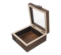NUOBESTY Boîte en Bois Naturel pour Spécimens d'Insectes avec Couvercle à Charnière, Cadre Vitrine 10X10X4,5 CM pour Fleurs Séchées, Objets de Collection et Souvenirs Scientifiques