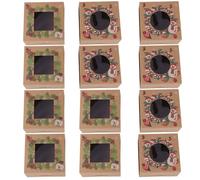 NUOBESTY Boîtes à Gâteaux de Noël 12 Pièces, Boîtes à Pâtisserie en Papier Alimentaire, Contenants à Cupcakes Décoratifs, Emballage Jetable pour Desserts Festifs, pour Fêtes et