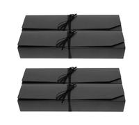NUOBESTY Boîtes à truffes 6 compartiments 4 pcs - Design élégant en papier noir - Prévention des dommages pendant le transport - Pour fêtes et mariages - 24 x 5,5 x 3,5 cm