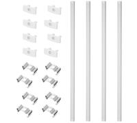 NUOBESTY Boîtier en Aluminium U pour Bande LED Rigide 50 CM Kit 4 Pièces avec 2 Clips et 2 Embouts Canal Lumineux pour Éclairage Intérieur et Décoration Couvercle Transparent Solide