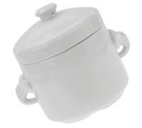 NUOBESTY Bol à Ragoût en Céramique 620 Ml avec Couvercle Pot de Cuisson pour Soupe Bols à Vapeur Résistants à la Chaleur Vaisselle Cuisine pour Plats Mijotés et Cuisson Vapeur