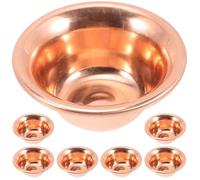 NUOBESTY Bol D'offrande Bouddhiste Vintage en Cuivre 7 Pièces 8 Cm Rouge, Coupe de Culte Décorative pour Eau Bénite, Bol D'offrande pour Contemplation et Décoration Intérieure, Accessoire