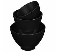 NUOBESTY Bol Mélangeur en Silicone 3 Pièces Grandes Moyennes Petites, Souple et Résistant, pour Fabrication de Masques Faciaux Diy, Utilisation Professionnelle et Domestique, Noir