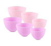NUOBESTY Bol Mélangeur en Silicone Réutilisable pour Masque Visage, Lot de 6 Bols Faciles à Nettoyer, Résistants aux Chocs, pour DIY Masque Facial