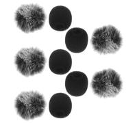 NUOBESTY Bonnette anti-vent pour microphone 10pcs housses de microphone pour casques d'écoute mini microphone à pince noir portable et respirante pour enregistrement vocal