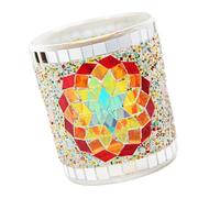 NUOBESTY Bougeoir Verre Coloré Motif Fleur Porte-Bougie Vide pour Aromathérapie Décoration Romantique et Cosy Support Bougie Original Verre Transparent Table et Cadeau