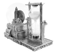 NUOBESTY Boule à Neige en Cristal Rétro avec Sablier Musical Vintage, Décoration Intérieure Artistique en Résine, Ornement Lumineux de Bureau pour Centre de Table, Présent Original