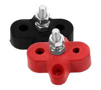 NUOBESTY Boulon de Borne de Batterie M6 pour Voiture et Bateau, Bloc de Distribution Électrique Double Goujon, Acier Inoxydable, Lot de 2 Pièces, Accessoire Installation Électrique 12-48v