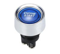 NUOBESTY Bouton D’Allumage Moteur 12V/24V Réinitialisation Automatique LED Bleue Intégrée Alliage Aluminium et ABS Interrupteur de Démarrage Voiture pour Installation Automobile