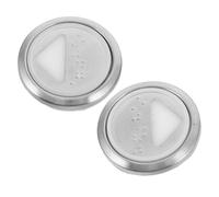 NUOBESTY Boutons-poussoirs D'ascenseur en Acier Inoxydable Rond avec Inscription Braille, Lot de 2 Pièces Détachées pour Monte-charges, Bouton D'arrêt D'urgence, Accessoires de Commande
