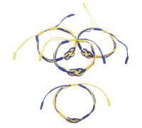 NUOBESTY Bracelet Ukrainien Tressé en Polyester Léger, Lot de 4 Set de Set de Pièces Nœud Amulette, Design Unique en Couleur, Ajustable pour Femmes et Hommes, pour L'amitié Voyages