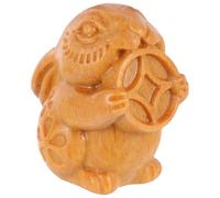 NUOBESTY Breloques en Bois de Lapin, Porte-clés Lapin, Bois de Santal, Orange, Décoration Diy, à Suspendre sur Porte-clés, Style Rétro, pour Loisirs Créatifs