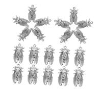 NUOBESTY Breloques Insectes Vintage 20 Pièces En Alliage Argenté Vieilli Pour Bracelets Et Colliers Diy, Pendentifs Cigales Décoratifs Pour Création Bijoux Artisanaux, Accessoires Loisirs Créatifs