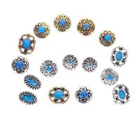 NUOBESTY Breloques Pour Ongles Rétro Turquoise Fissuré 32 Pièces, Petits Charms Artistiques Diy Pour Nail Art Femmes, Décoration Ongles Polyvalente Pour Mariage, Fêtes Et Usage Quotidien