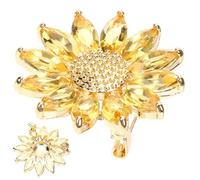 NUOBESTY Broche en Pierre Précieuse de Marguerite Dorée, Épingle à Fleurs en Alliage, Accessoire Élégant Vie Quotidienne et Décoration de Vêtements