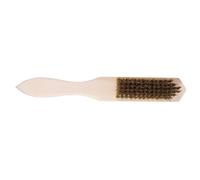 NUOBESTY Brosse de Nettoyage Portable à Manche en Bois Large Brosse Métallique en Cuivre Ultra-dense Antirouille pour Usage Quotidien et Décontamination Outil de Finition Abrasif