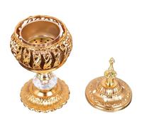 NUOBESTY Brûleur de Parfum Décoratif en Métal Noir Style Moyen-Oriental Design Simple et Compact 1 Pièce Porte-Parfum Artisanal pour Aromathérapie Relaxation à la Maison Bureau et