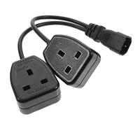 NUOBESTY Câble Alimentation Iec vers Double Prise UK Pin Adaptateur Y pour Système Ups Compatible avec Distributeurs Iec