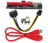 NUOBESTY Câble D'extension Pcie Rouge 1 Set pour Graphiques de Minage Pcie Connecteur 1x vers 16x en Cuivre et PVC pour Connexion Ininterrompue