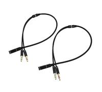NUOBESTY Câble Répartiteur Audio en Y 3,5 MM pour Casque et Micro 2 Pièces Adaptateur Audio Combinaison Extension de 30 CM Blindage Solide pour Karaoké et Chat Vocal Coque en Aluminium