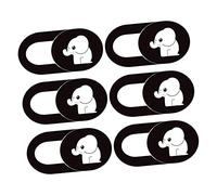 NUOBESTY Cache Webcam Confidentialité Coulissant pour Ordinateur Portable Et Tablette, Lot De 6 Pièces, Design Éléphant Blanc Cartoon, Protection Vie Privée Glissière, Utilisation Bureau Et Voyage
