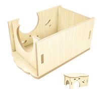 NUOBESTY Cachette pour Hamster en Bois Naturel Maison en Bois pour Hamster Petite Taille Jouet Résistant Aux Morsures Habitat Intérieur Quatre Saisons Cabane pour Petits Animaux Et Cochons D’Inde