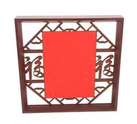 NUOBESTY Cadre Photo Bois pour Calligraphie Chinoise Cadre Exposition Rectangulaire Double Face Rouge avec Support de Carte et Boîte Ombre pour Photos Familiales Décoration Culturelle