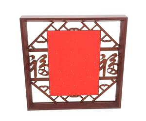 NUOBESTY Cadre Photo Bois pour Calligraphie Chinoise Cadre Exposition Rectangulaire Double Face Rouge avec Support de Carte et Boîte Ombre pour Photos Familiales Décoration