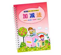 NUOBESTY Cahier de Pratique avec Groove Livret de Calligraphie pour Garçon Fille Addition et Soustraction Outil de Pratique Éducatif pour Écoles