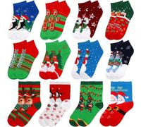 NUOBESTY Calendrier De L'Avent Chaussettes De NoëL En Coton Lot De 12 Paires Compte À Rebours Avec Motifs Festifs Pour Femmes DéCoration De NoëL Cadeaux De FêTe