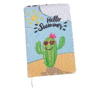 NUOBESTY Carnet à Paillettes Cactus Réversible Agenda Journalier Kawaii Cahier Épais Fuite Encre pour Notes Organisation et Planification Quotidienne