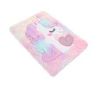 NUOBESTY Carnet Licorne Peluche Fluffy Couverture Adorable pour Prise de Notes et Cahier Doux pour Filles et Étudiants