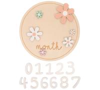 NUOBESTY Cartes Mensuelles en Bois pour -né, Lot de 7 Set de Set de Panneaux Légers 17x17 Cm, Accessoires Photo pour Chambre D'garçon et Filles, Annonces de Naissance et Souvenirs Bébé
