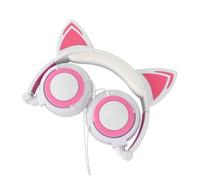NUOBESTY Casque Chat Pliable Lumineux pour Casque Créatif avec Oreilles de Chat Confort Optimal pour École et Loisirs