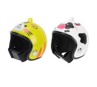 NUOBESTY Casque de Poulet Réglable 2 Pièces en PP Léger Motifs Vache et Tigre Protection Solide pour Volaille et Animaux de Compagnie Accessoires Pratiques et Faciles à Nettoyer