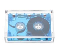 NUOBESTY Cassette Audio Vierge Transparente Bleue 40-60 pour Enregistrement Vocal, Compatible Mini Magnétophone, pour Interviews, Discours et Décoration Vintage