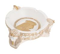 NUOBESTY Cendrier de Table Décoratif Compact en Résine Blanche Cendrier Domestique Égyptien Style Pharaon pour Salon Bureau et Décoration Intérieure Ornement Original pour Usage