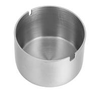 NUOBESTY Cendrier en Acier Inoxydable Rond 8,1 Cm Antivent et Antichute Cendrier Extérieur Élégant pour Terrasse Encoche Porte-Cigare Nettoyage Facile Accessoire Patio Solide