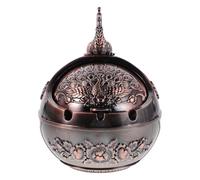 NUOBESTY Cendrier en Métal Rouge Cuivre Sculpté la Main, Coupe-Vent avec Couvercle, Vintage pour Usage Extérieur et Intérieur, Cendrier pour Cigare et Balcon, Décoration Maison et Bureau,