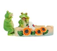 NUOBESTY Cendrier en Résine de Grenouille Décoratif et Original Taille Compacte Couleur Verte Cendrier Domestique Bureau Ornement pour Maison Bar et Restaurant Accessoire Déco Epoxy