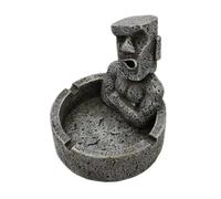 NUOBESTY Cendrier Moai Créatif en Résine 1pc, Statue de L'île de Pâques, Décoration Rétro, Antichute, Décoration de Bureau, Maison