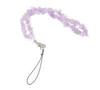 NUOBESTY Chaîne Téléphone Portable en Perles et Cristal Naturel, Lanière en Quartz Rose Résistante, Taille Moyenne, Usage pour Téléphone, Clés et Accessoires