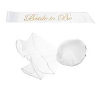 NUOBESTY Chapeau de Mariée Polyvalent en Tissu Respirant Voile Blanc et Écharpe, Style Hawaïen pour Mariages Plage et Voyages de Noces D