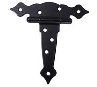 NUOBESTY Charnière en T pour Porte de Grange et Portail Extérieur, Quincaillerie Forgée en Fer Robuste 5 Pouces Noir, Charnières Lourdes Adaptées aux Cabanons et Clôtures, Lot Unique