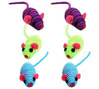 NUOBESTY Chat Souris en Corde Élastique Colorée, 6 Pièces, Interactif pour Chatons, Jeu Actif du Chat Couleur Aléatoire