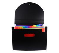 NUOBESTY Chemise à Soufflets Arc-en-Ciel 12 Compartiments en Plastique, Pochette de Rangement Multicouche pour Documents, Organiseur de Dossiers Grand Format pour Bureau et École,